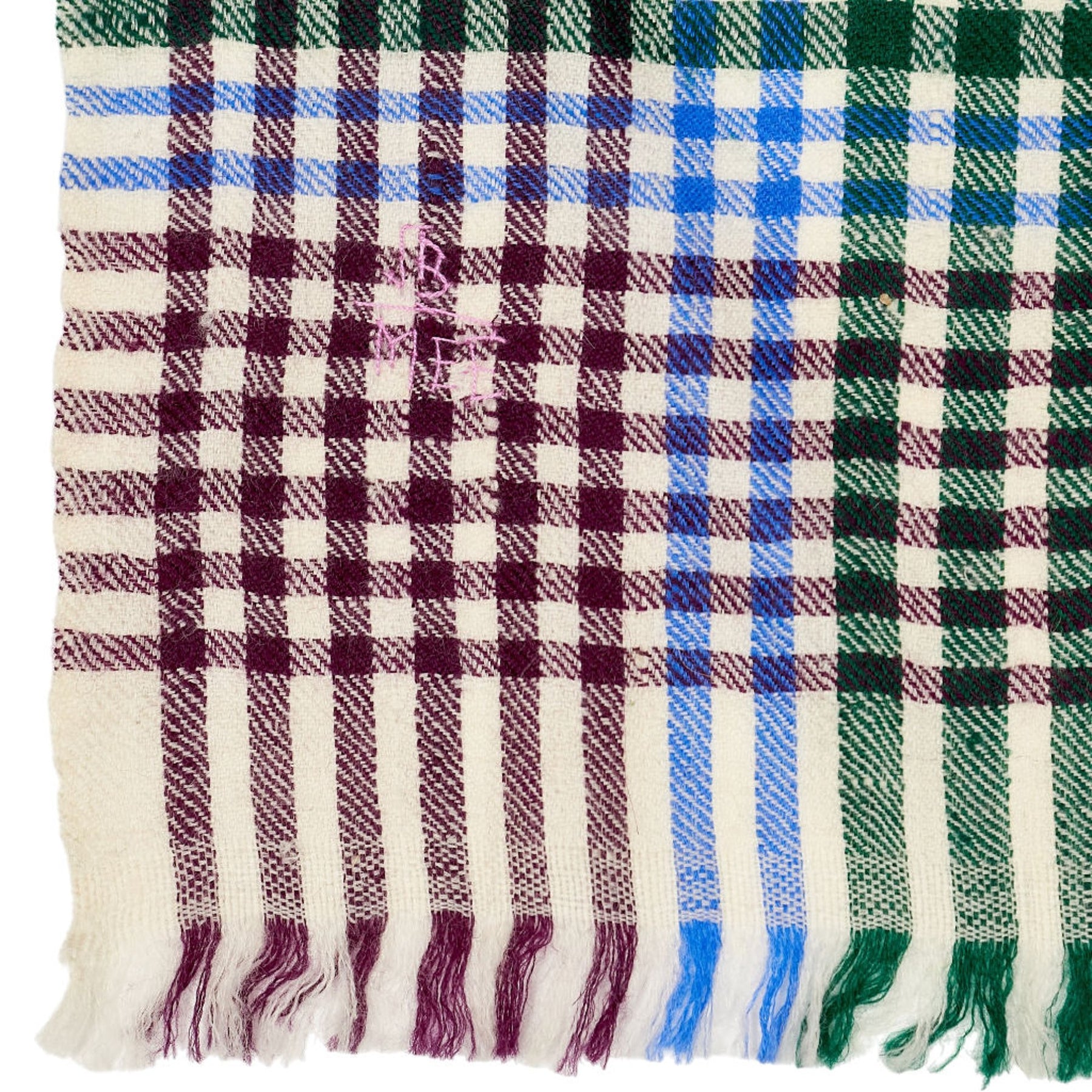 Drake's Multicoloured Check Cashmere Scarf