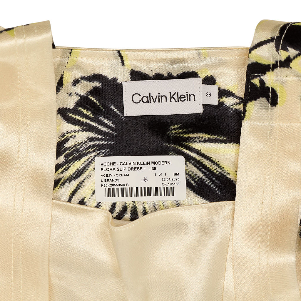 Calvin Klein Cream Flora Slip Dress