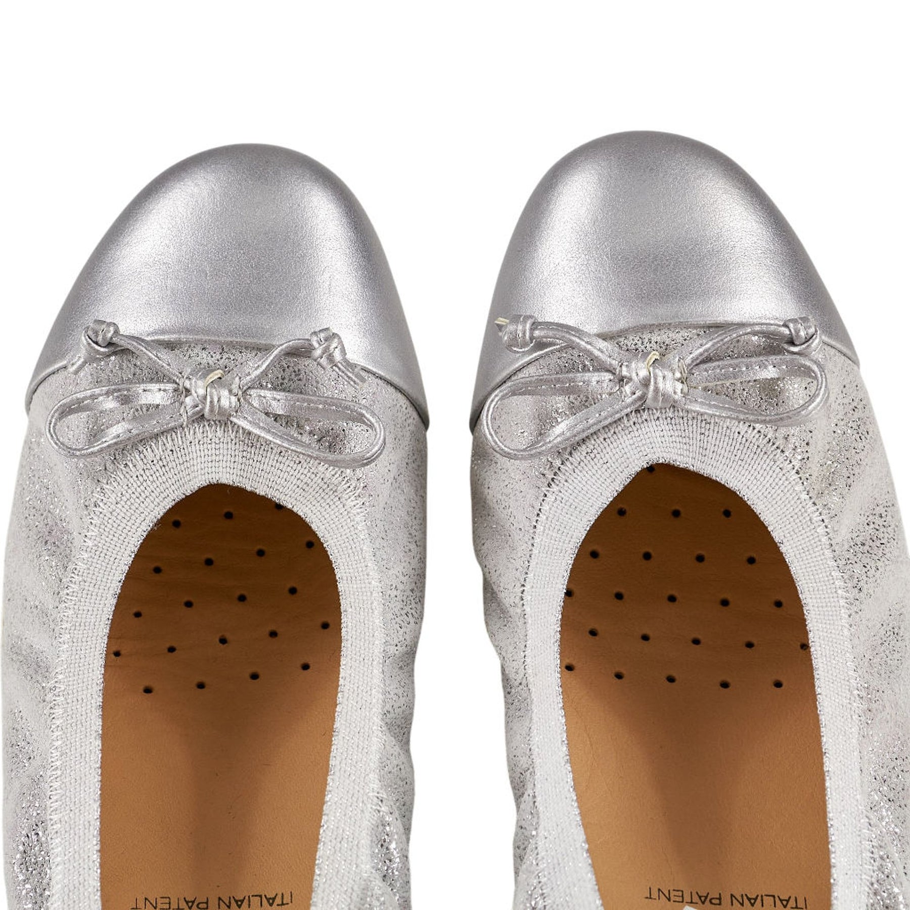 Geox Silver J Piuma Ball Ballet Flats