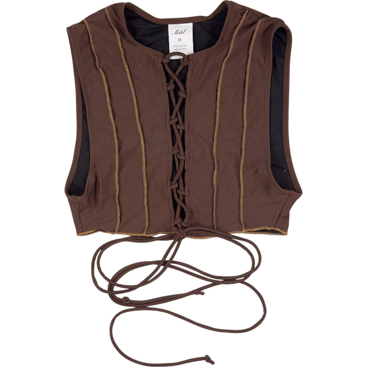 Motel Brown Olla Bikini Top