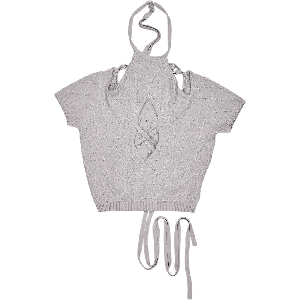 SRVC Grey Claw Cable Knit Top