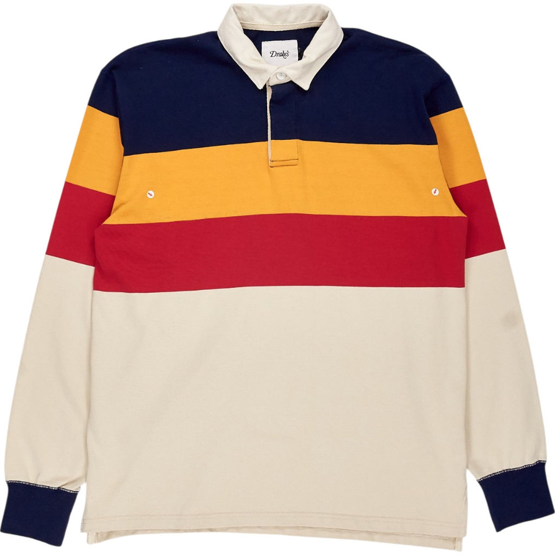 Drake's Multicolour Striped Rugby Shirt