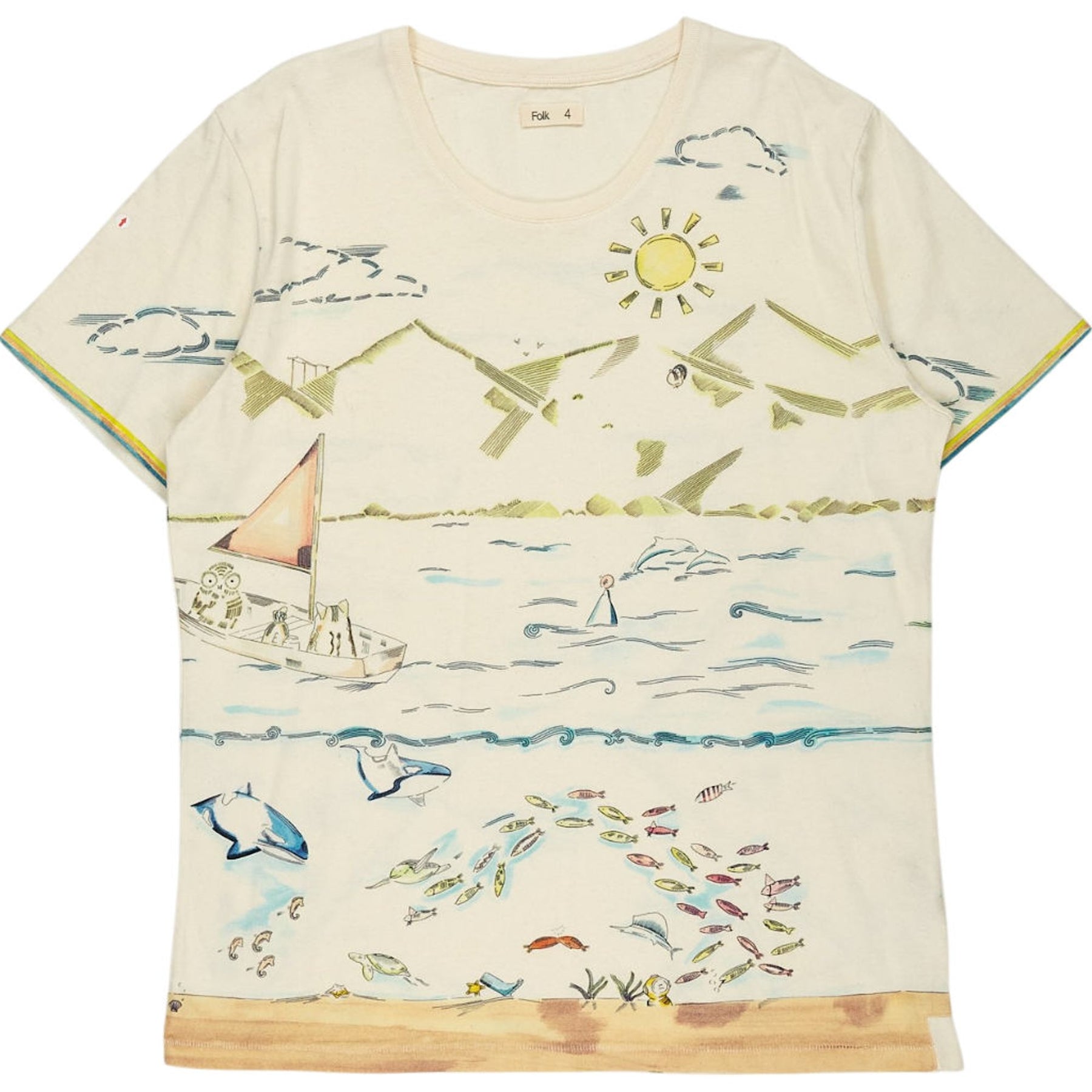 Folk Cream Graphic T-Shirt