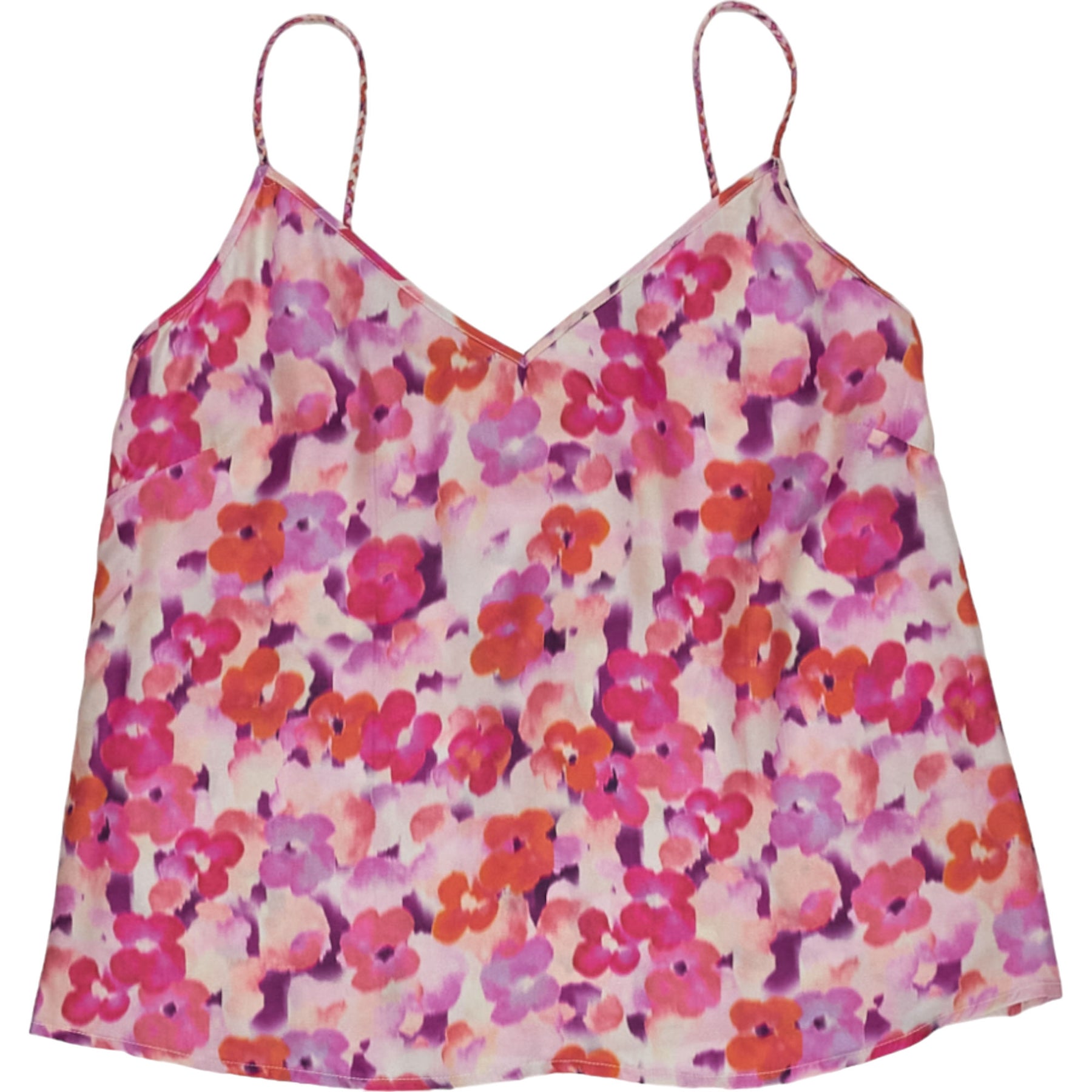 Paloma Blue Pink Orange Floral Silk Camisole Top