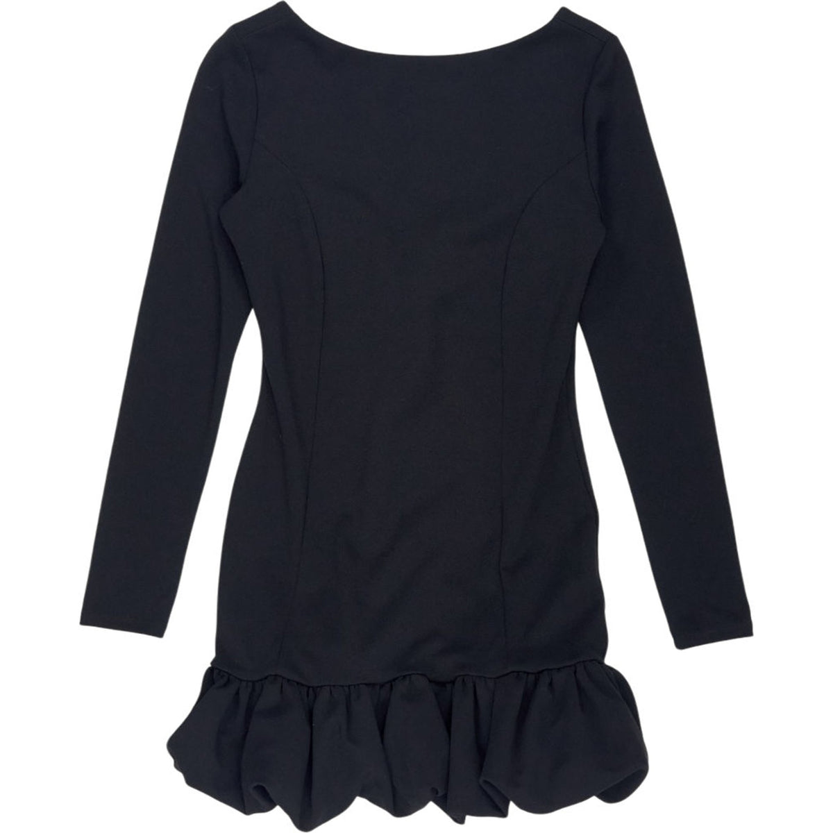 River Island Black Long Sleeve Ruffle Dress