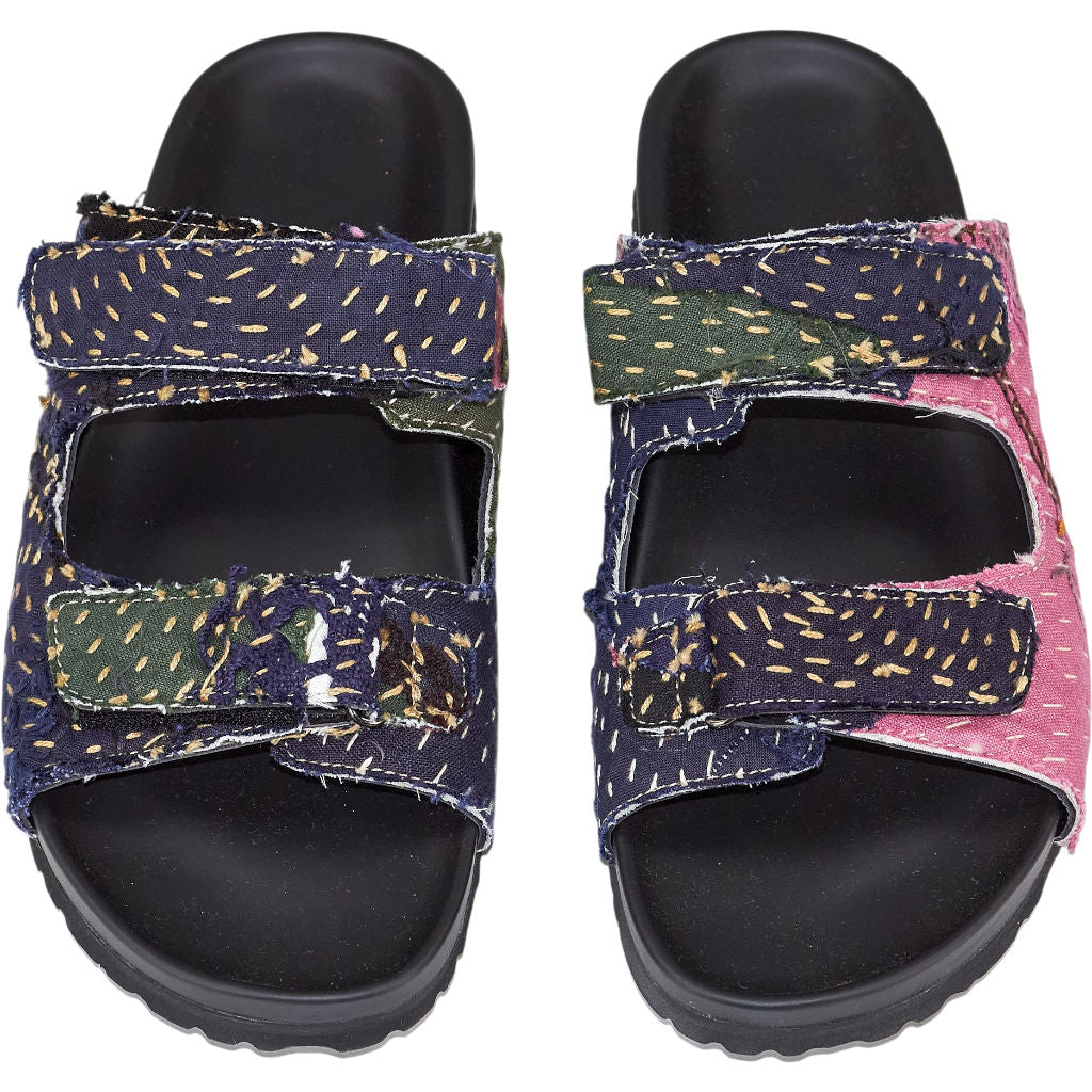 By Walid Multicolour Hanky Repatch Sandals