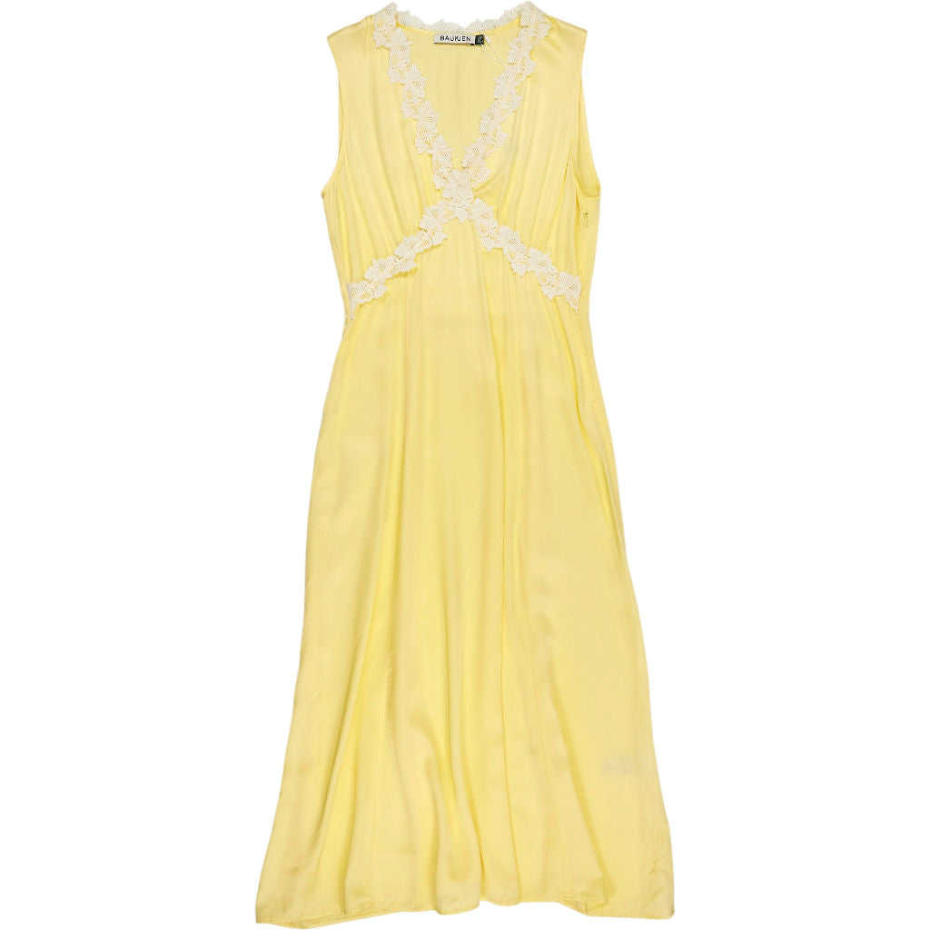 Baukjen Yellow Marcella Satin Midi Dress