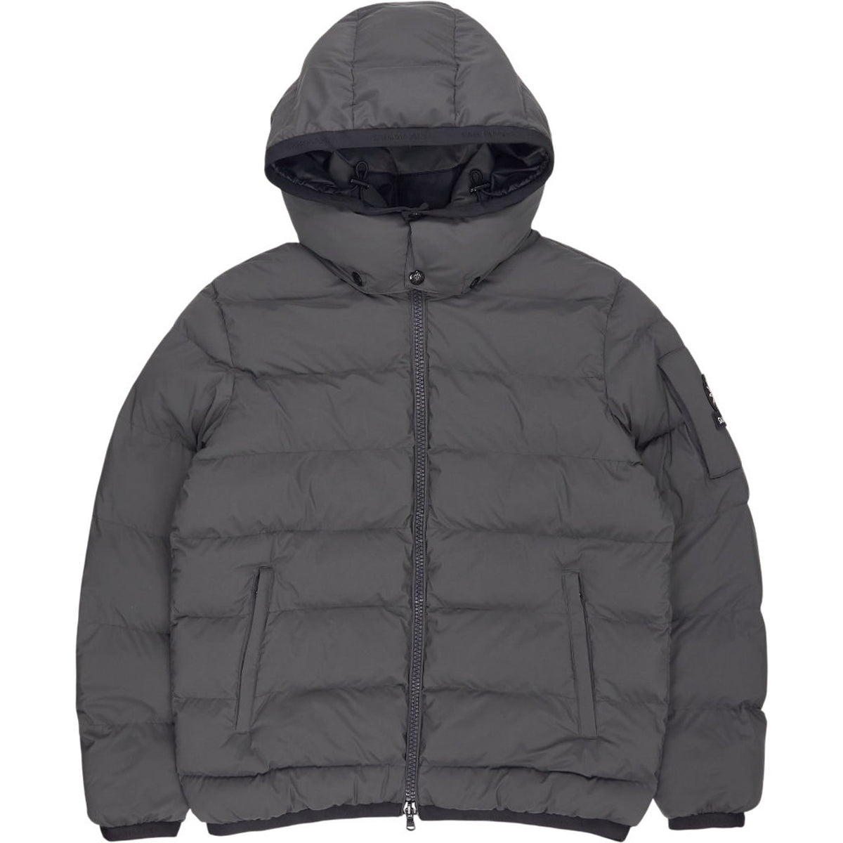 Sandbanks Charcoal Printed Puffer Jacket