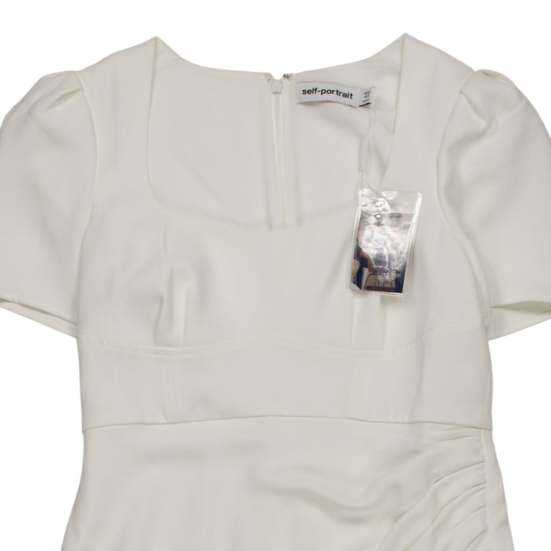 Self-Portrait White Crepe Midi Dress