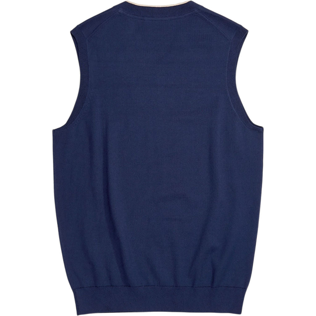 Lyle & Scott Blue V-Neck Sleeveless Sweater