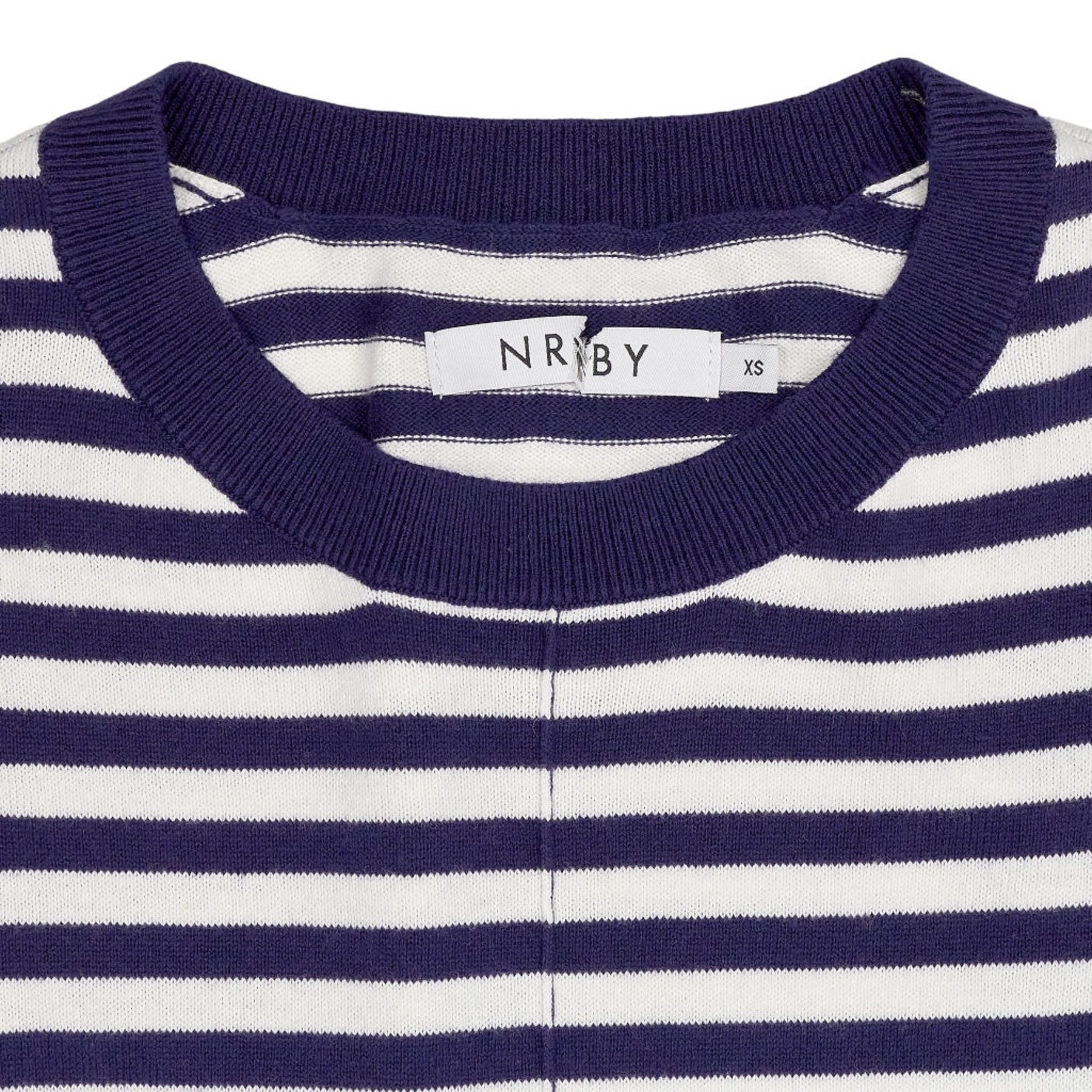 NRBY Navy White Striped Knit Top
