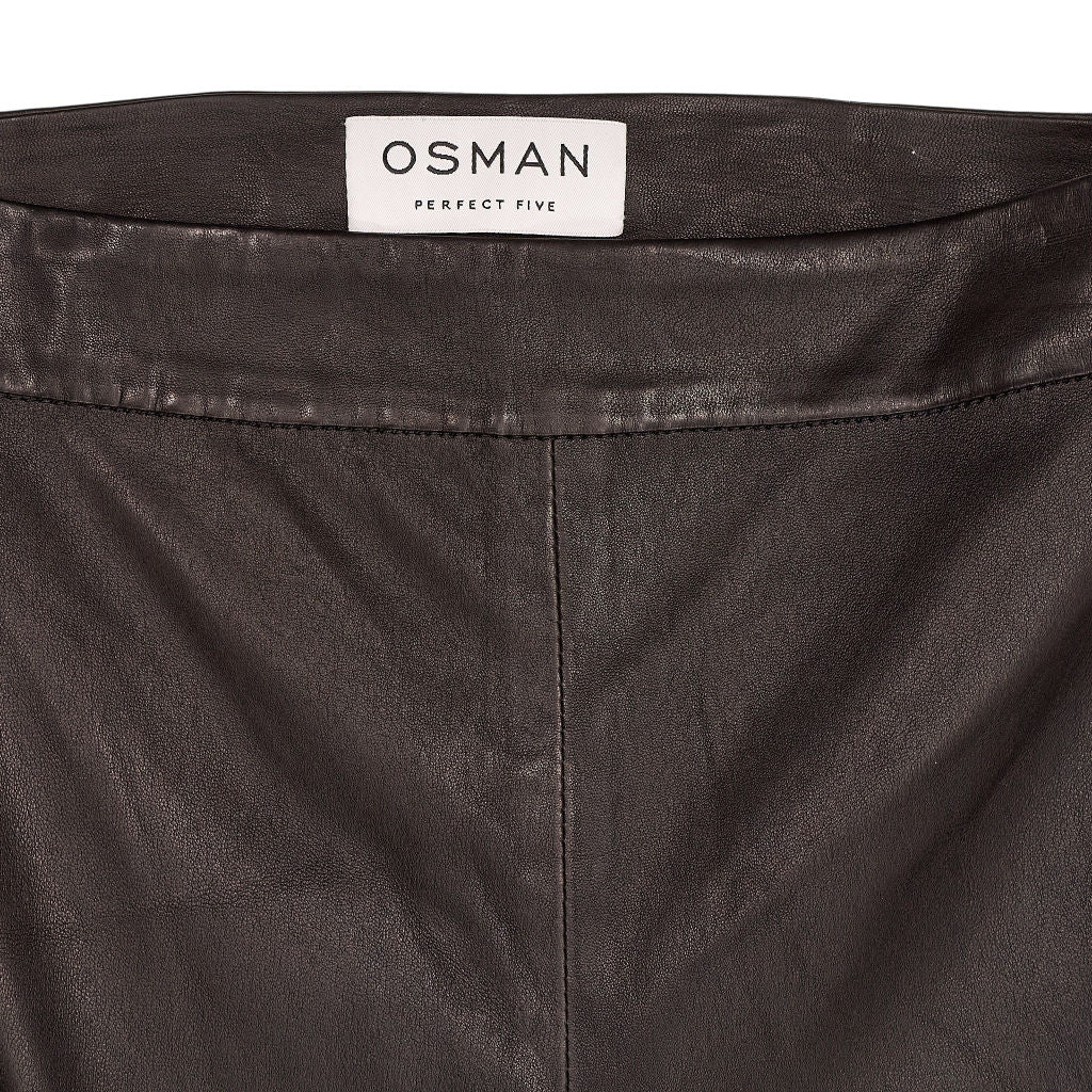Osman Black Leather Trousers