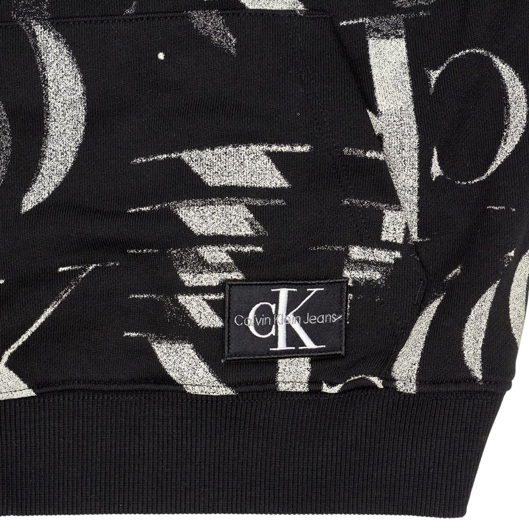 Calvin Klein Black Glitched Monogram Hoodie