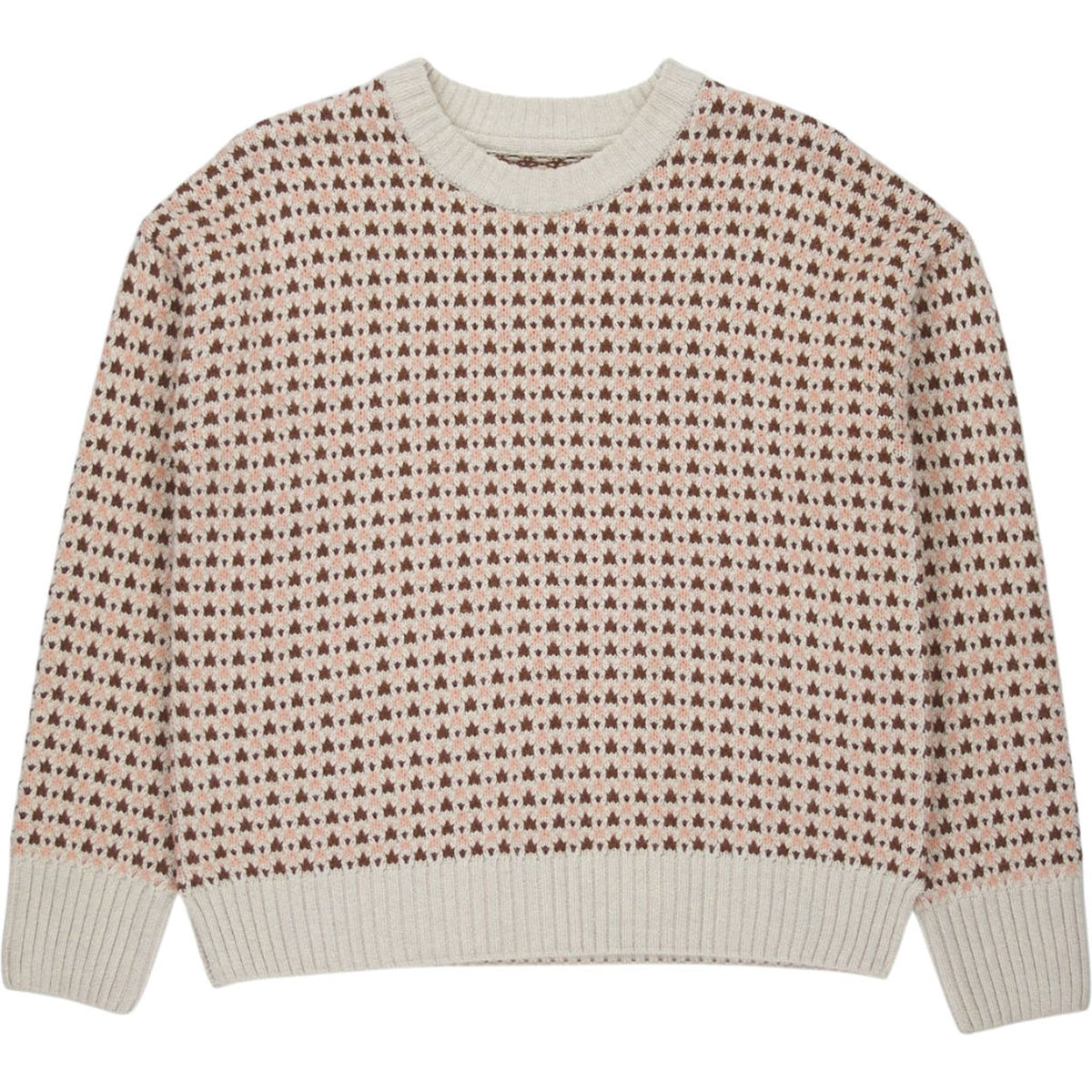 Beaufort & Blake Beige Patterned Jumper Sample - size label removed