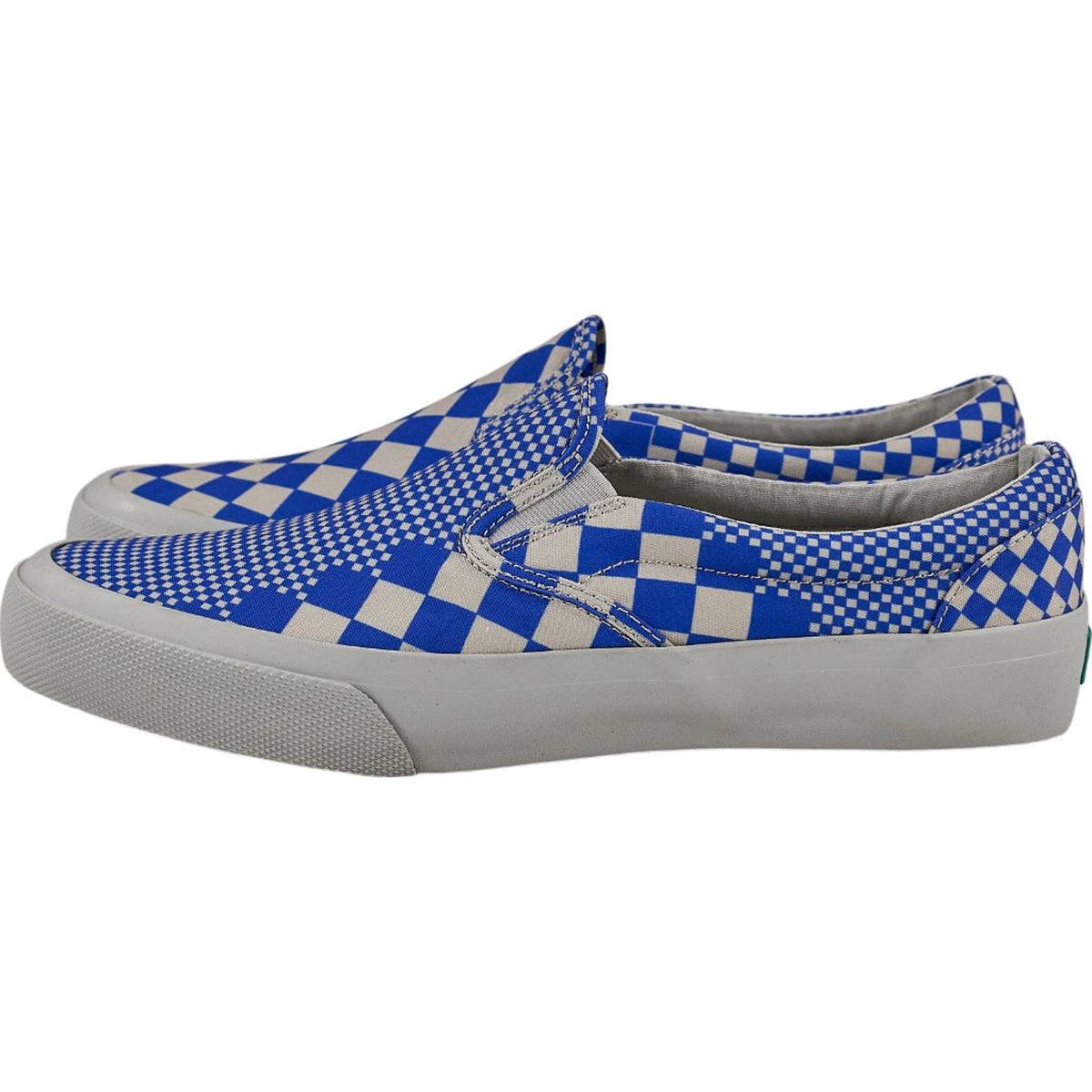 YMC Blue Check Slip-On Trainers