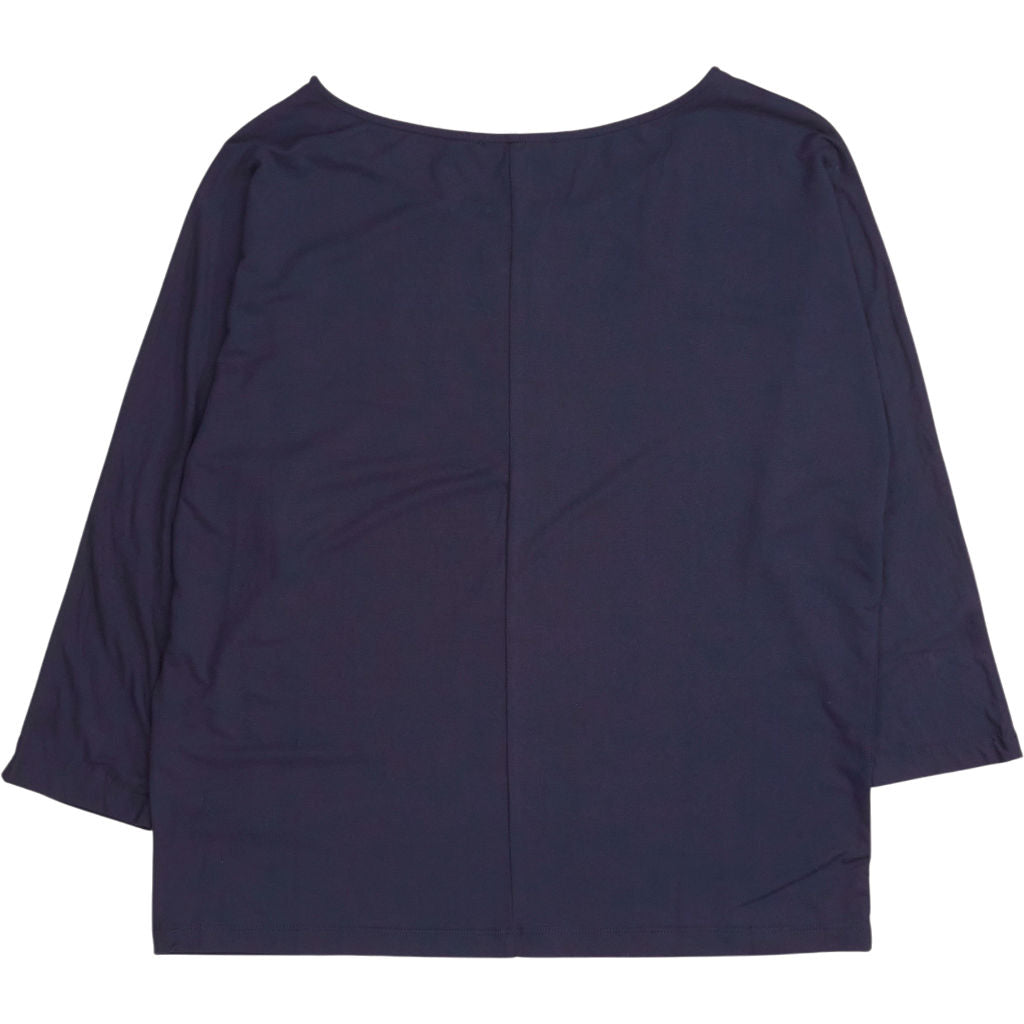 Baukjen Navy Spenser Relaxed Boat Neck Top