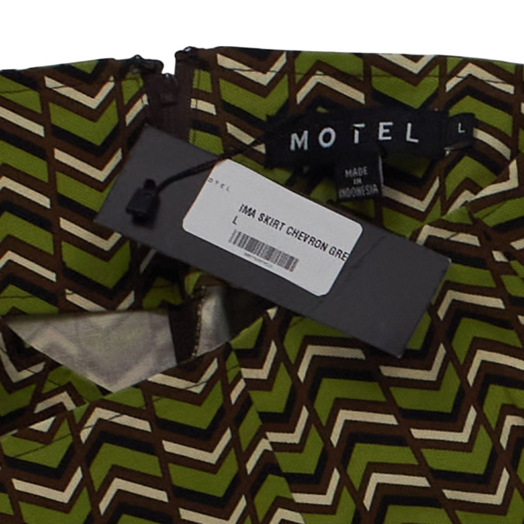 Motel Green Chevron Ima Skirt