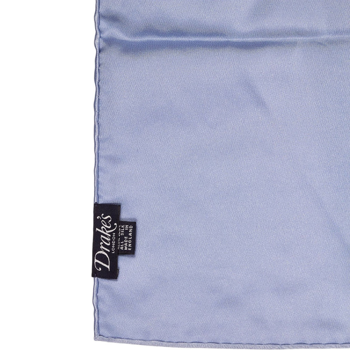 Drake's Blue Silk Pocket Square