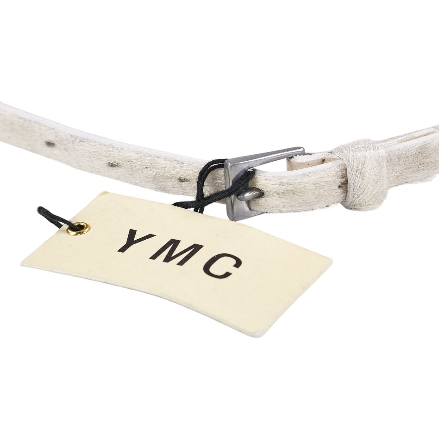 YMC White Haircalf Belt