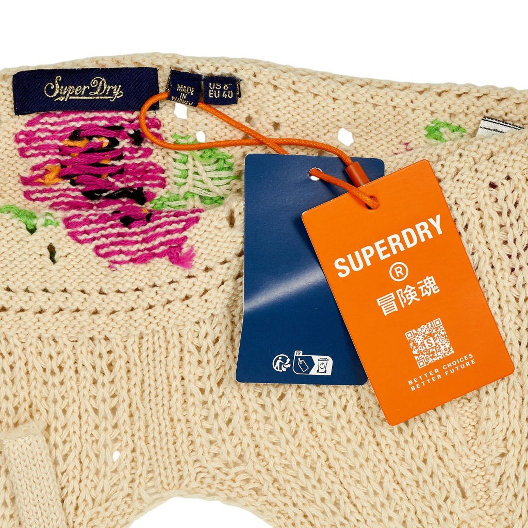 Superdry Cream Crochet Flower Bralette