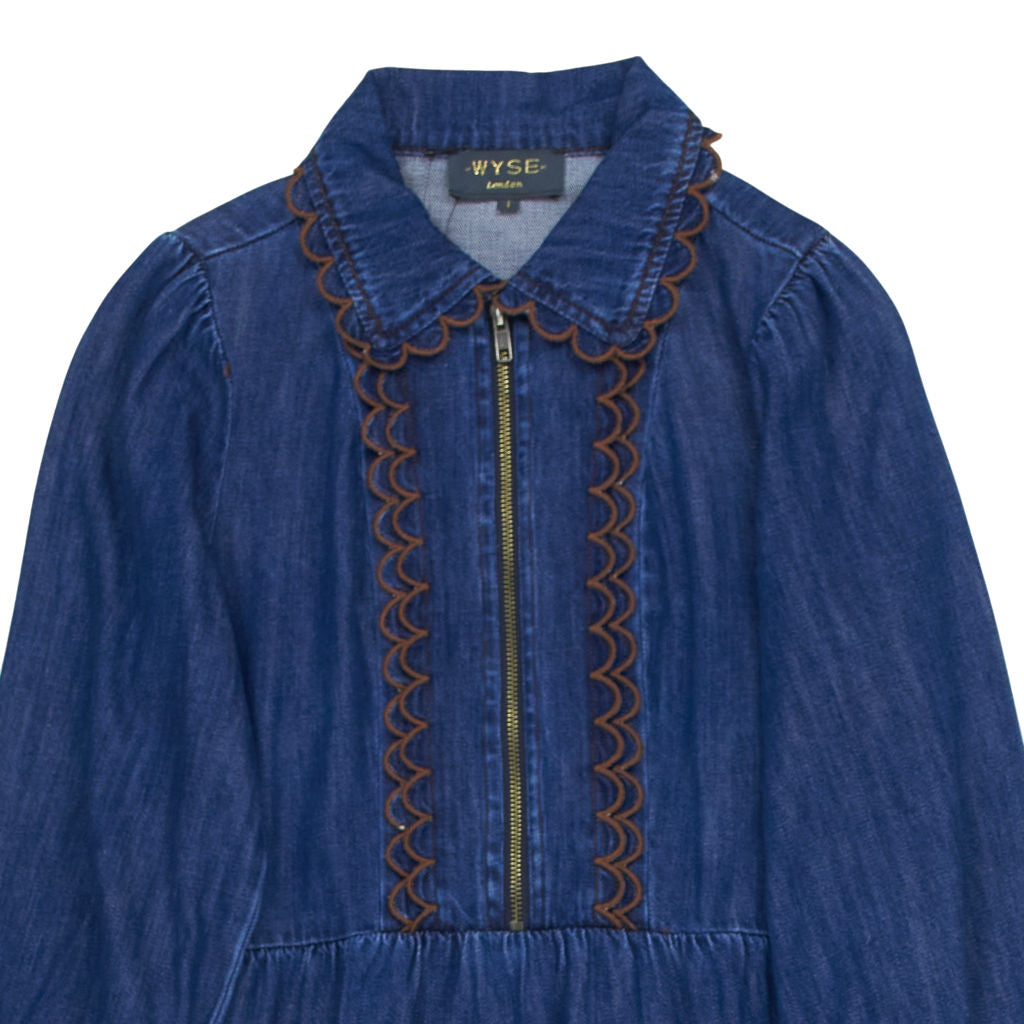 Wyse Blue Denim Dress UK 8