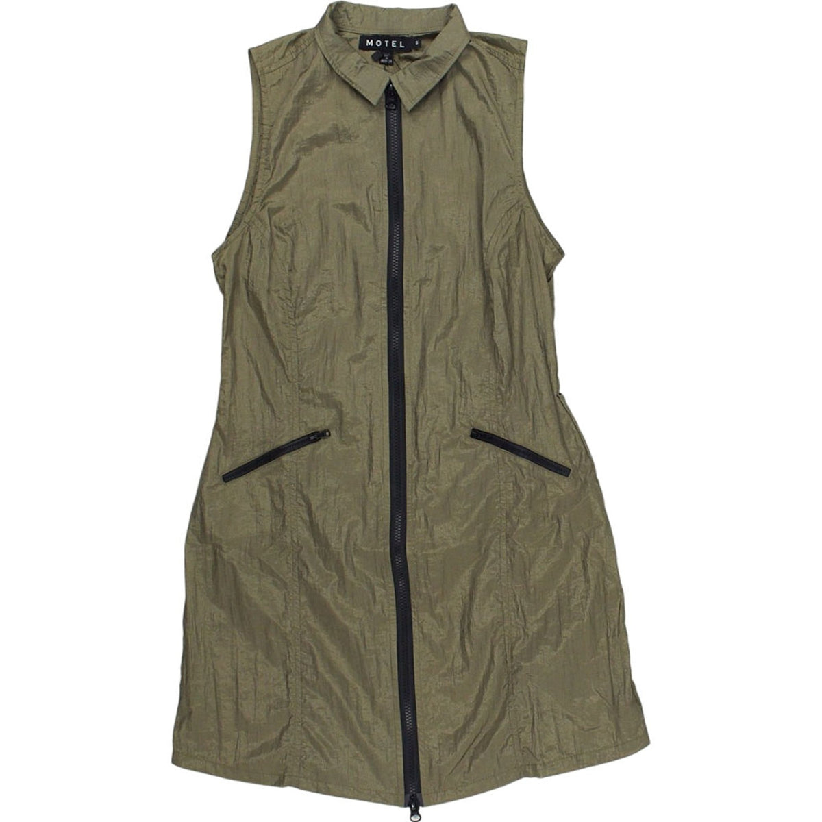 Motel Green Zip Dress S