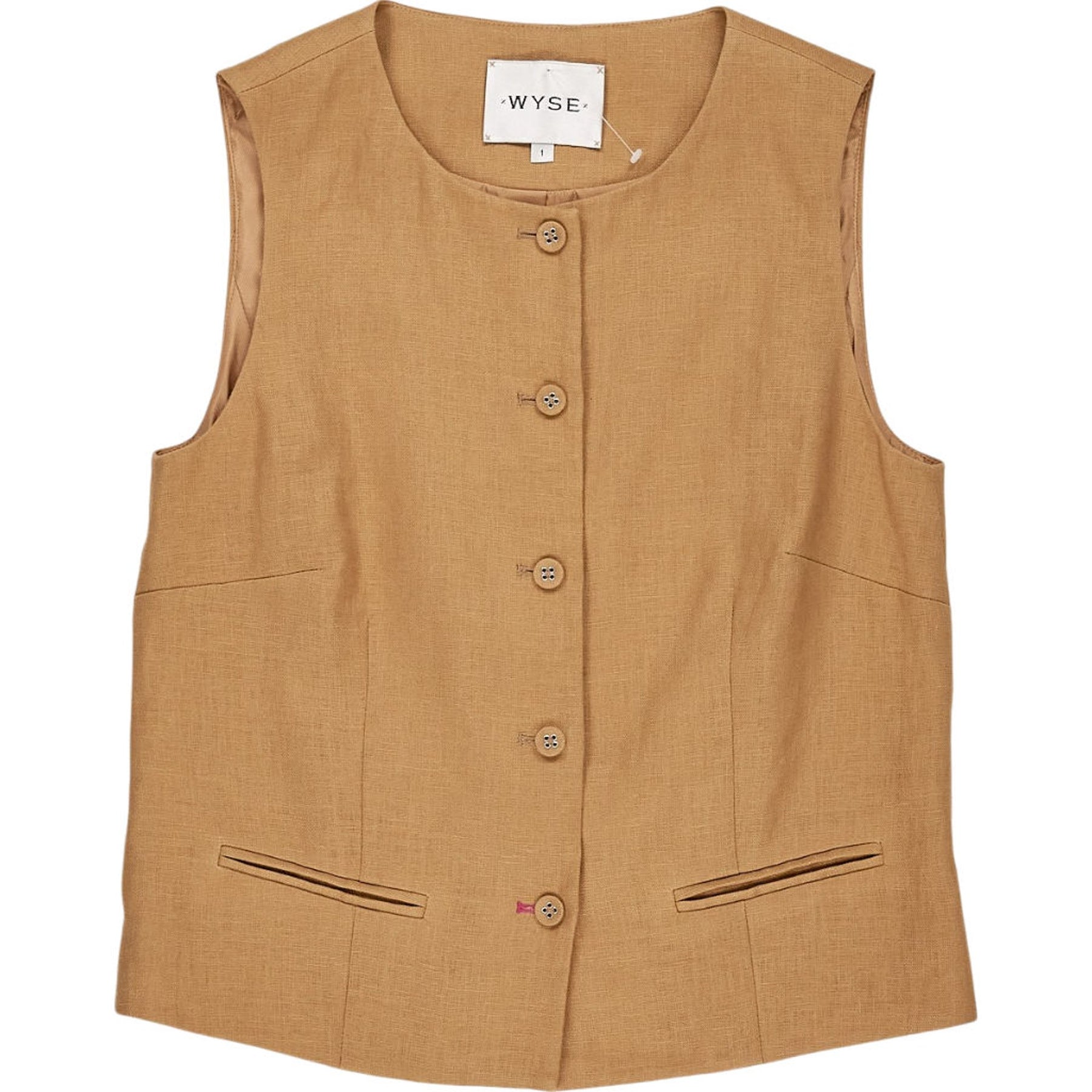 Wyse Tan Silvie Linen Waistcoat