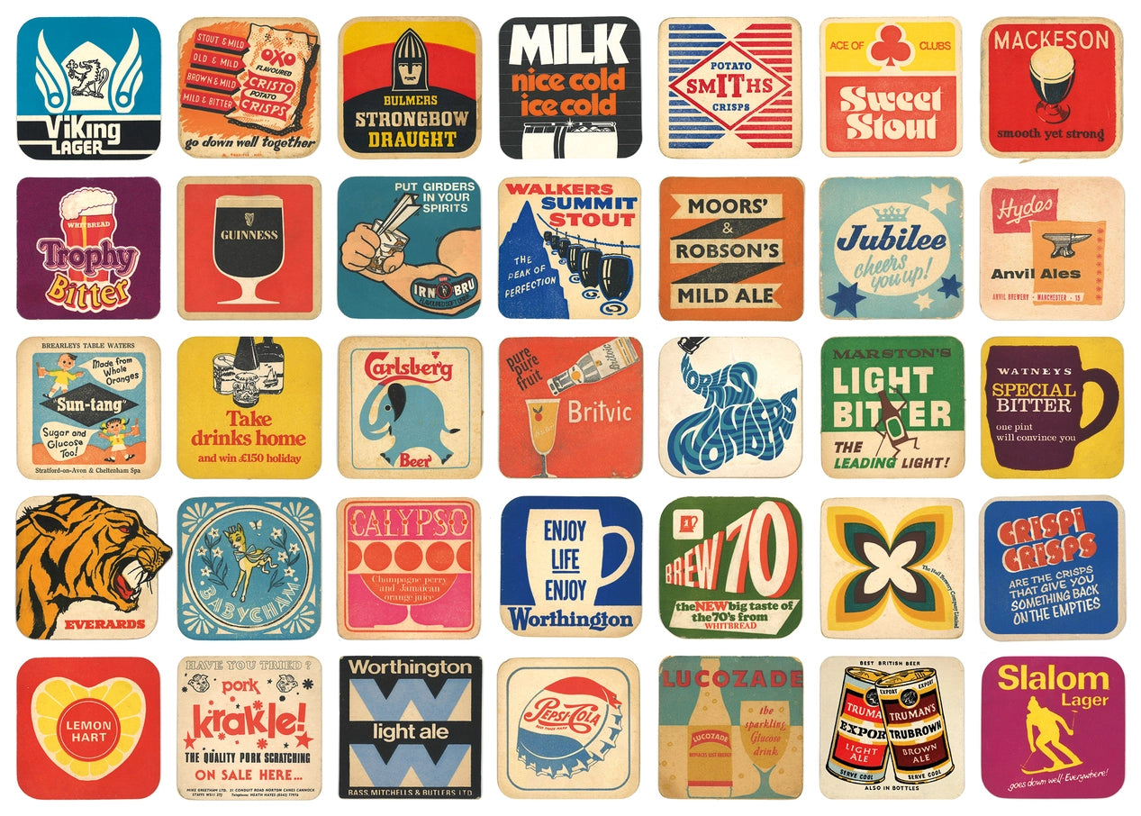 'Vintage Beer Mats' Premium Jigsaw 1000 Piece Puzzle