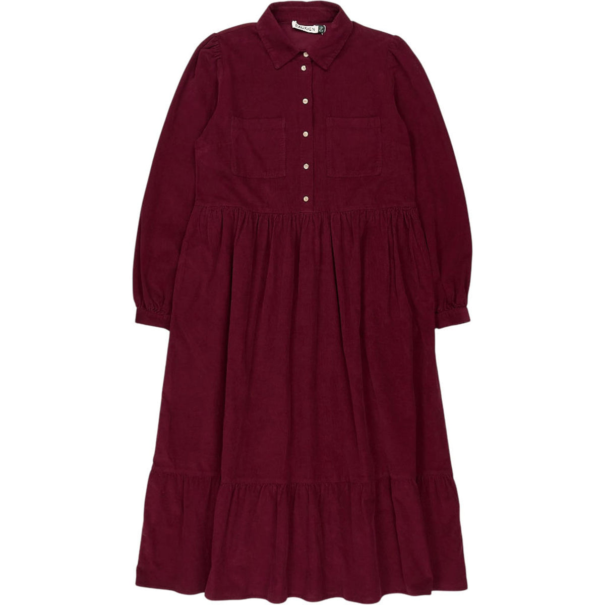 Baukjen Burgundy Corduroy Midi Dress