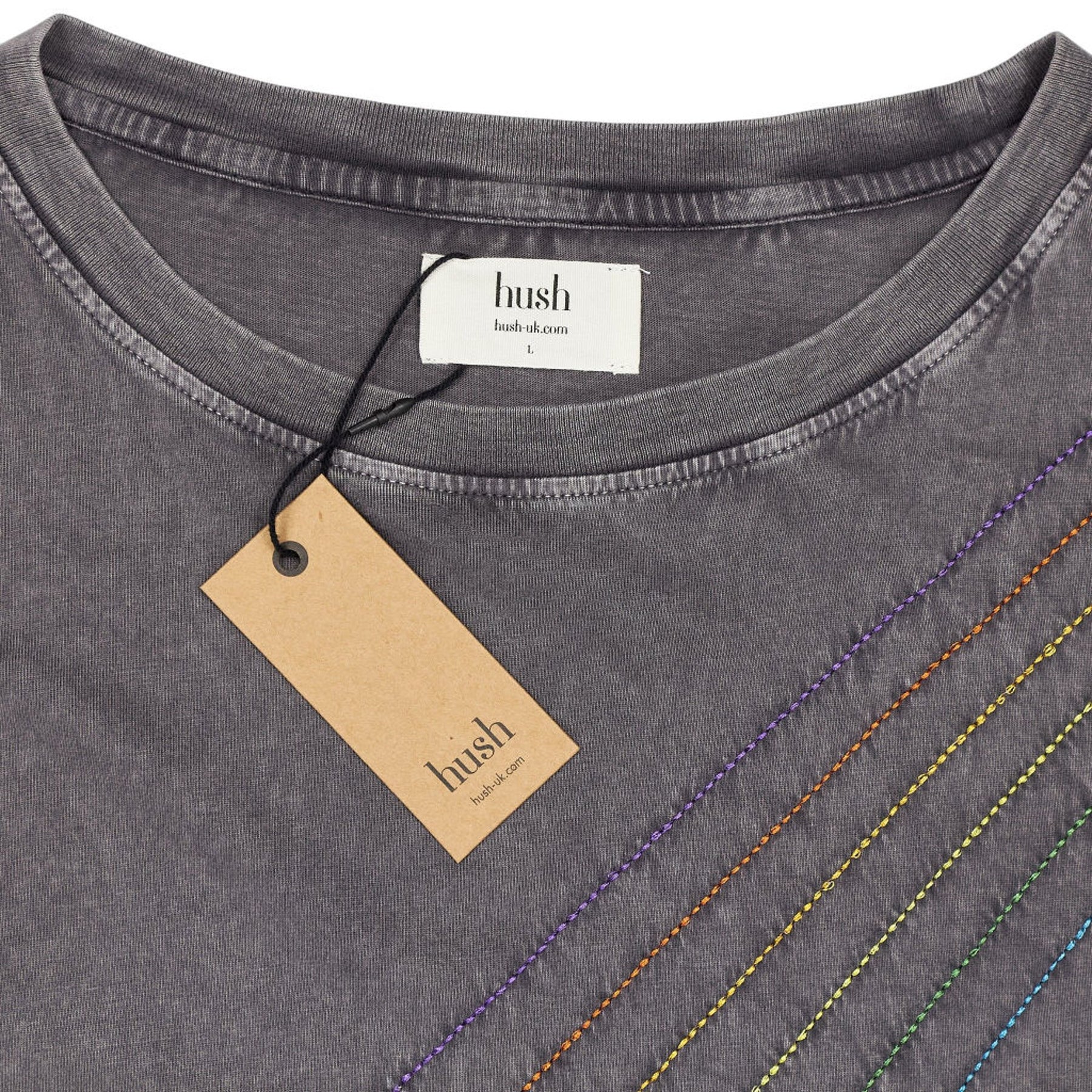 Hush Washed Black Rainbow Boyfriend Tee