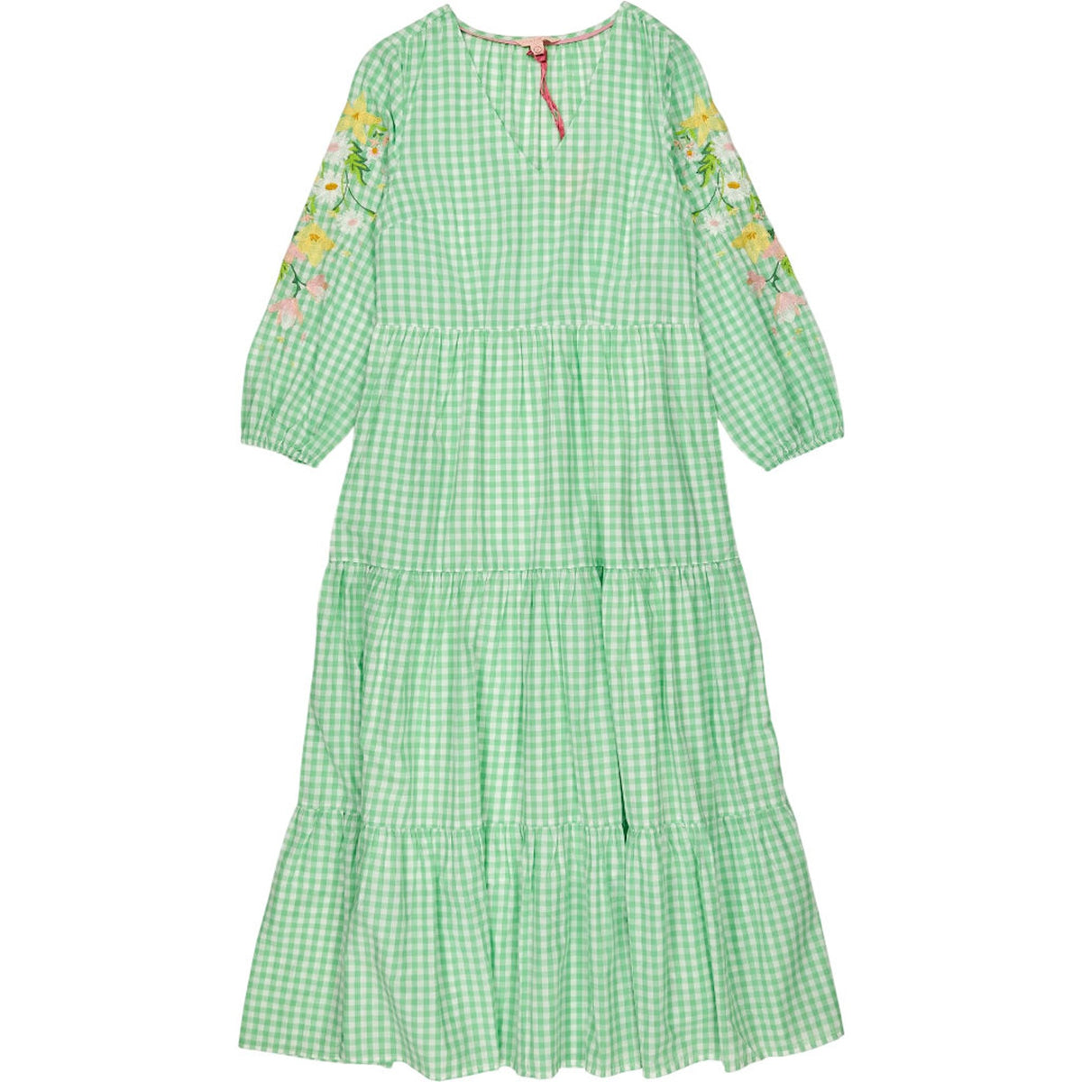 Strong Girls Club Green Gingham Midi Dress