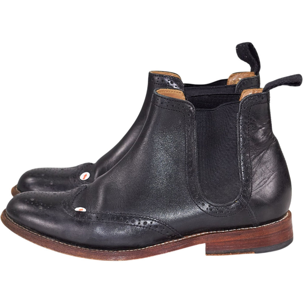 Grenson Black Leather Brogue Chelsea Boots