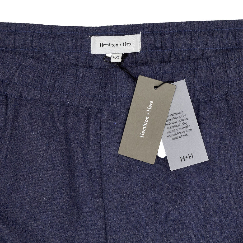 Hamilton + Hare Navy Flannel Trousers