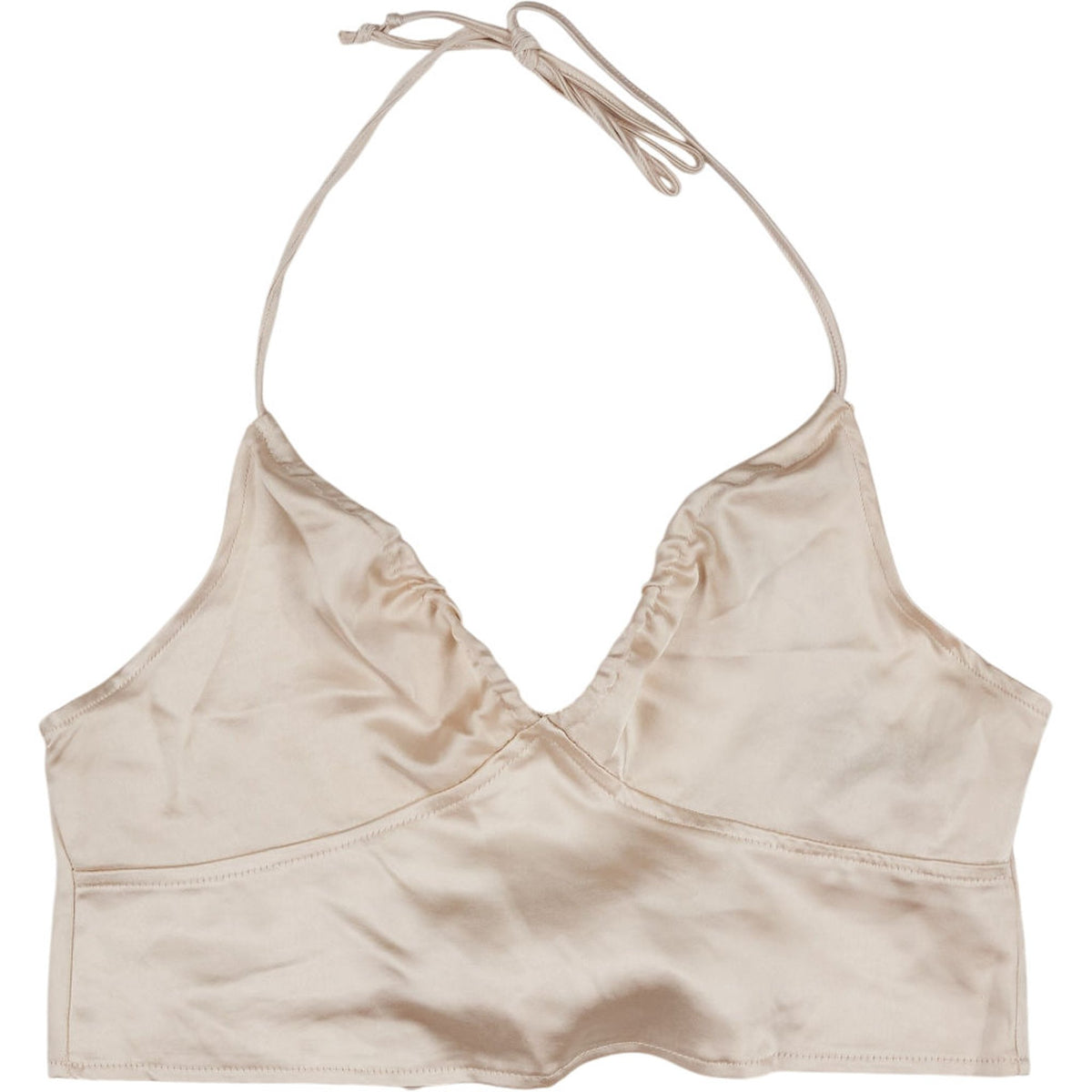 Motel Ivory Satin Halter Top