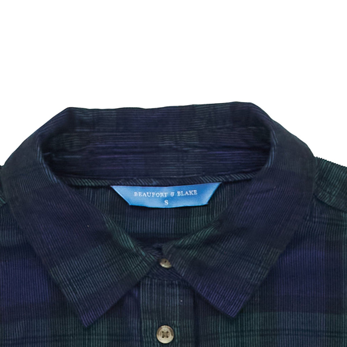 Beaufort & Blake Navy Green Check Cord Shirt
