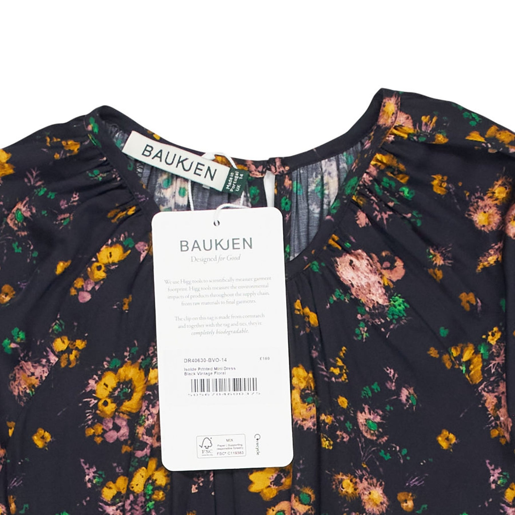 Baukjen Black Floral Printed Mini Dress