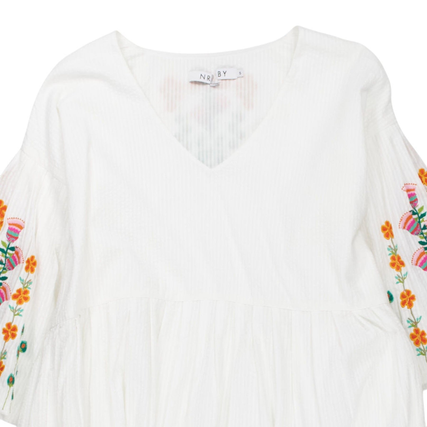 NRBY White Embroidered Midi Dress