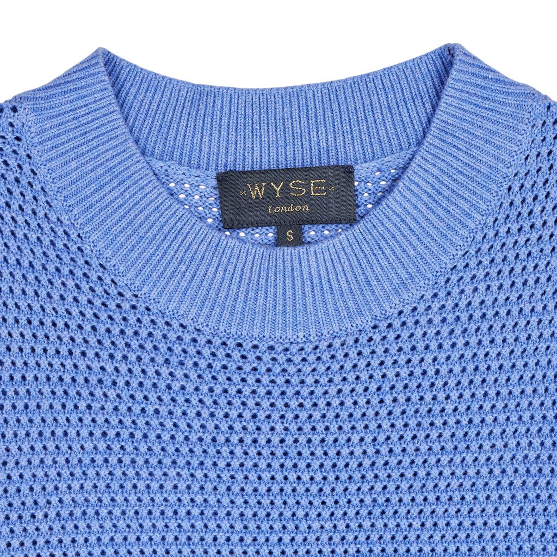 Wyse Blue Sleeveless Knit Top S