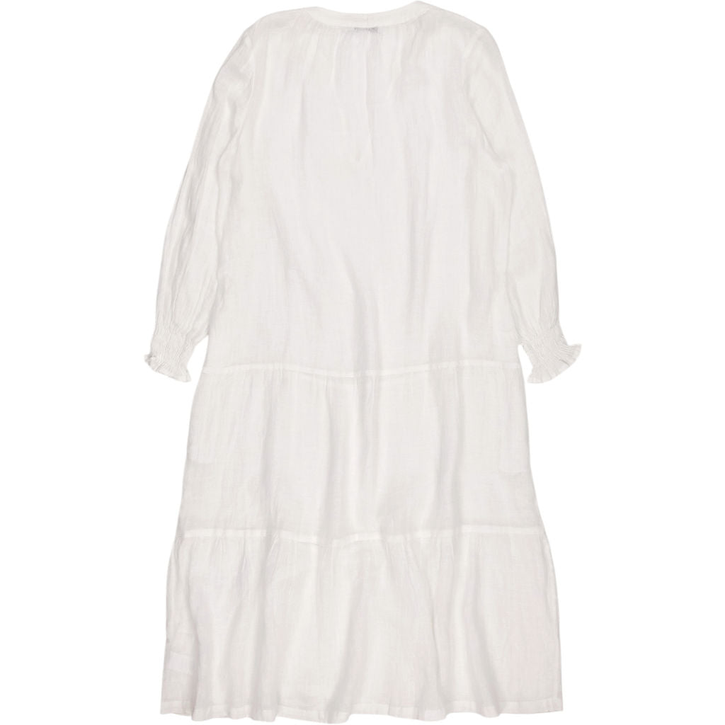 NRBY White Linen Midi Dress
