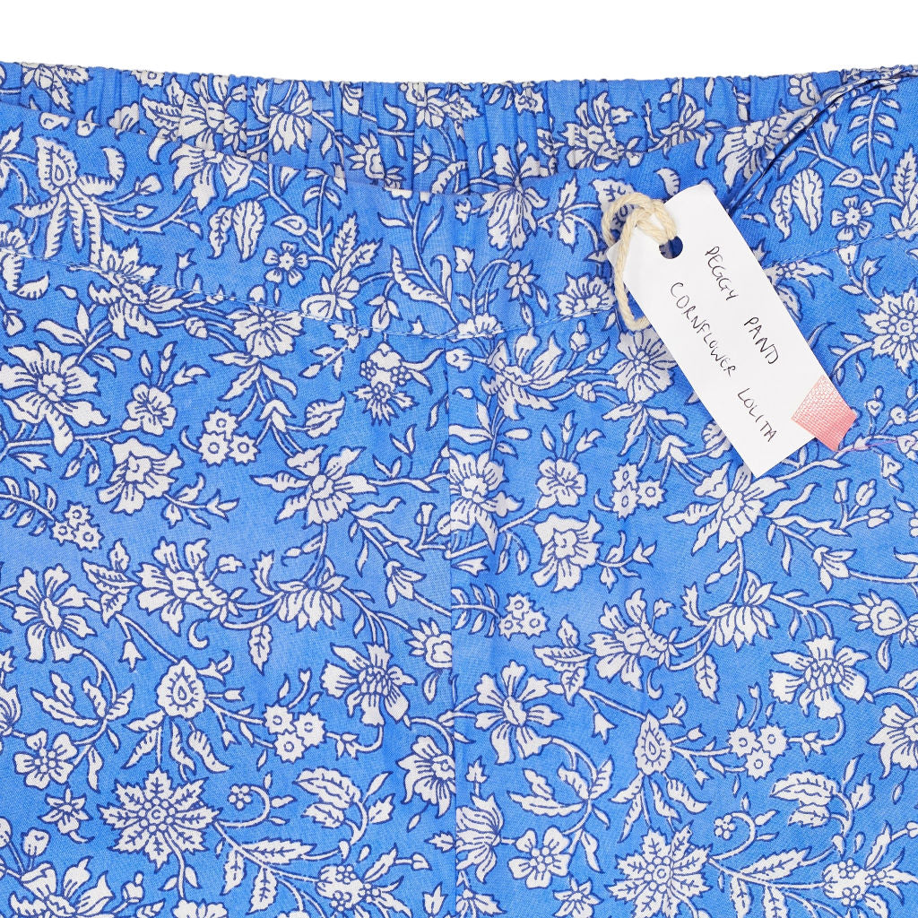 Pink City Prints Blue Floral Pattern Trousers