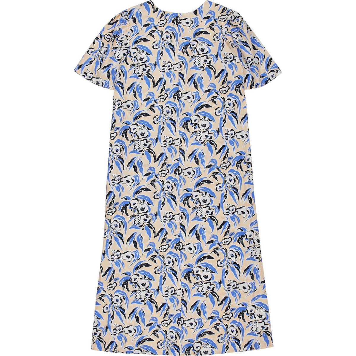 OMNES Blue Floral Lace-Up Dress