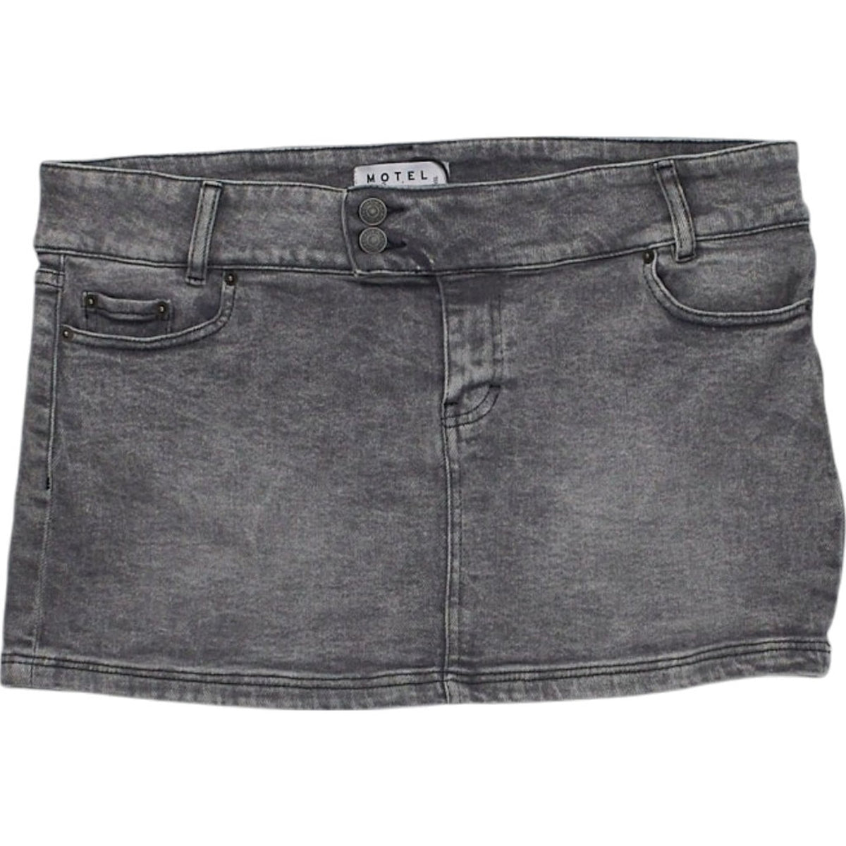 Motel Grey Low Rise Mini Skirt