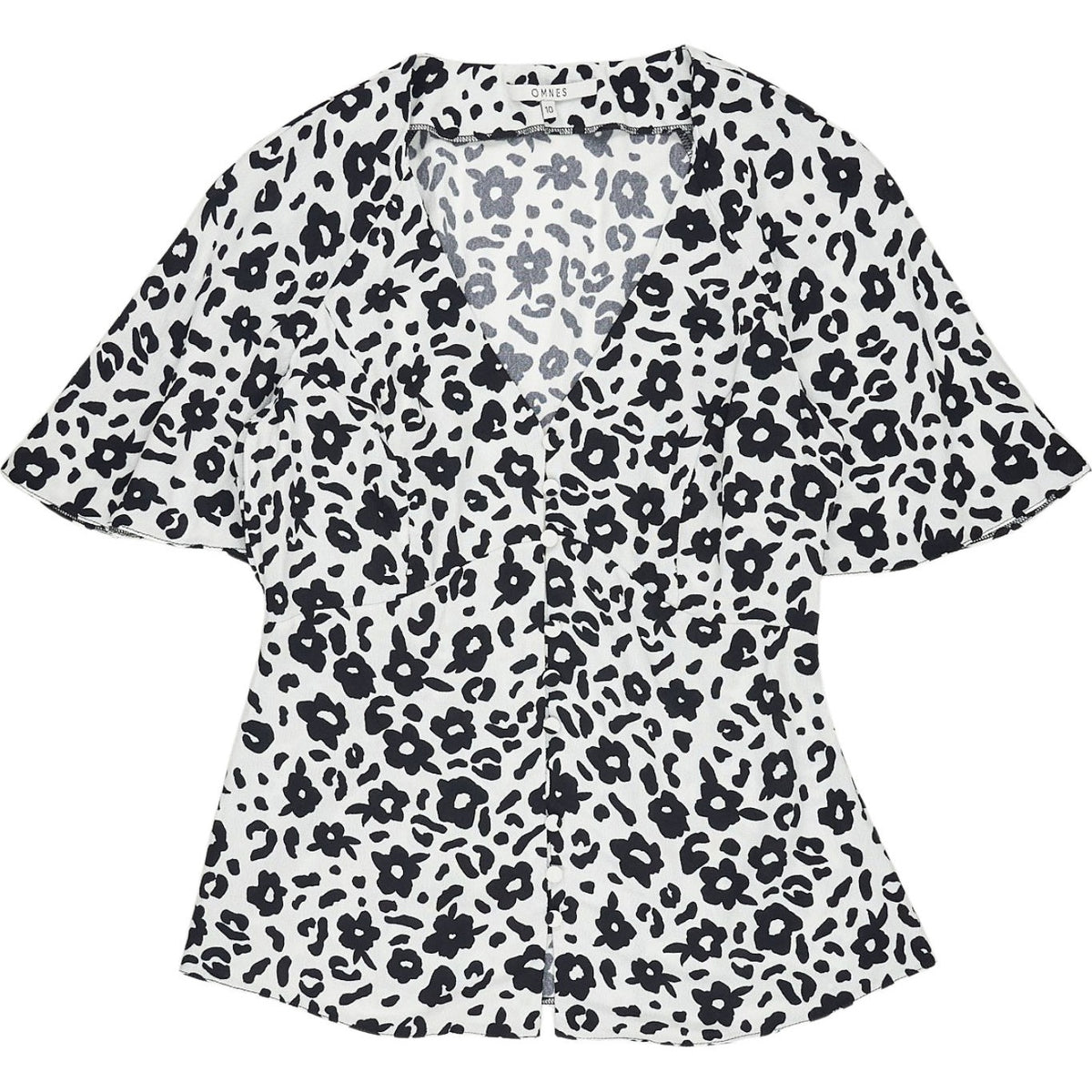 OMNES Black Floral Blouse