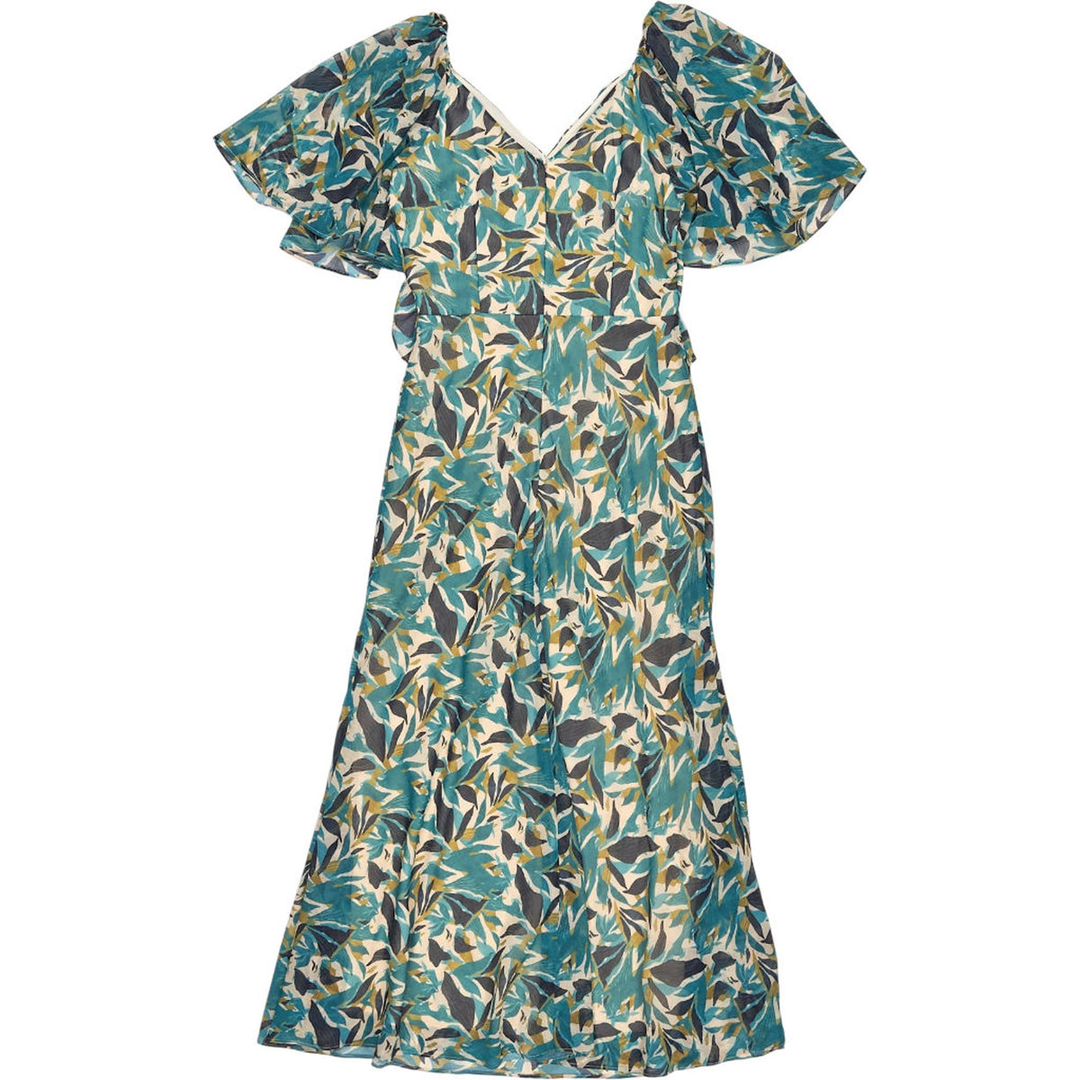 Vivere Green Floral Midi Dress