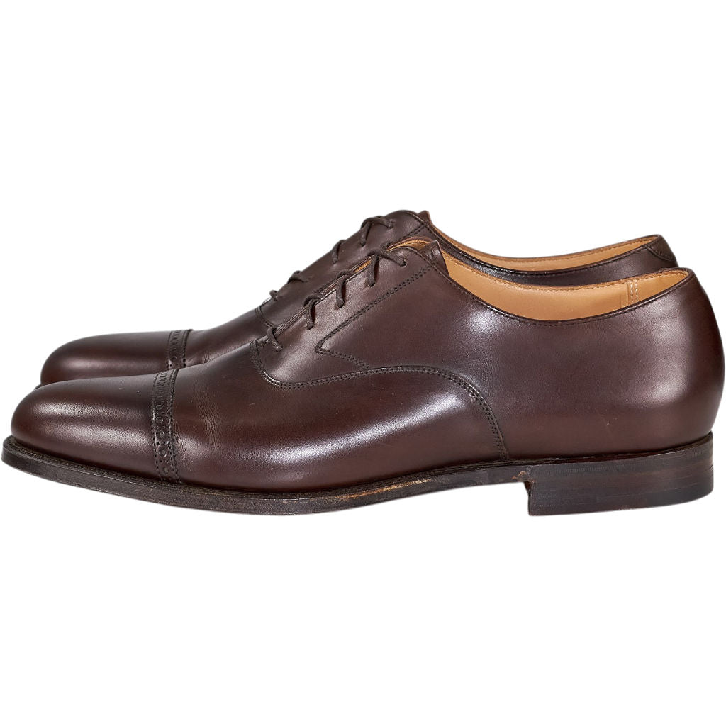 Crockett & Jones Dark Brown Cap Toe Leather Oxford Shoes 11 D