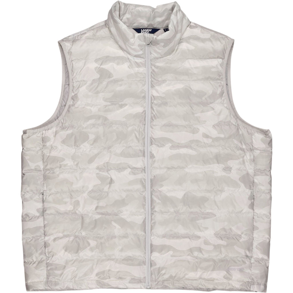 Lands' End White Grey Camo Gilet