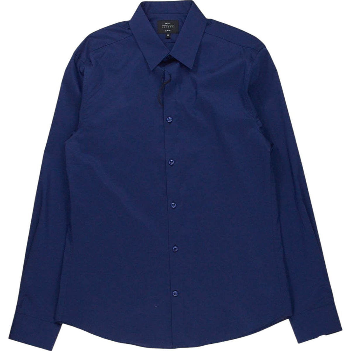 Moss Navy Slim Fit Shirt