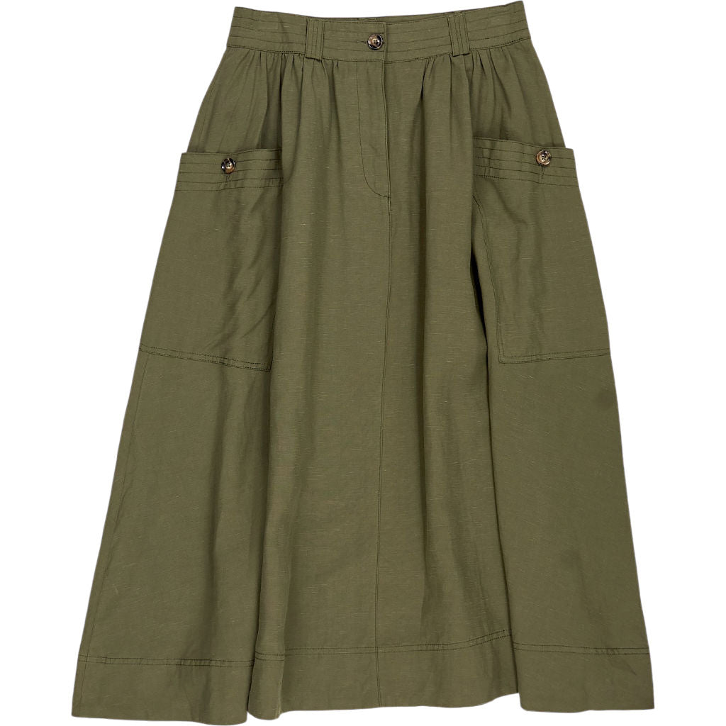 WYSE Khaki Midi Skirt