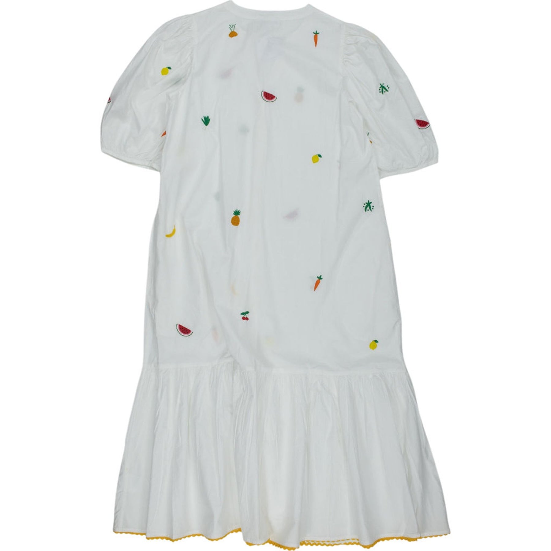 Pink City Prints White Embroidered Dress XS