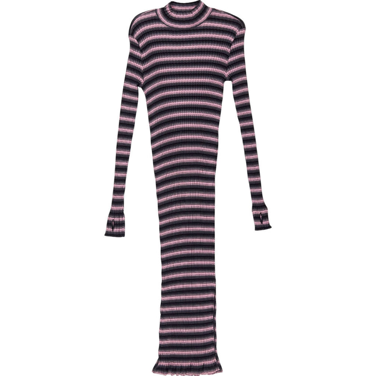 YMC Pink Black Striped Knit Dress